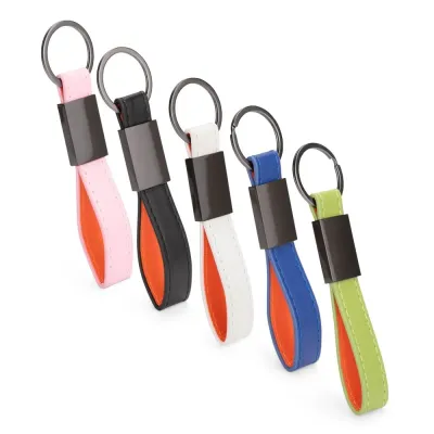 Chaveiro Metal com Couro Sintético: cores