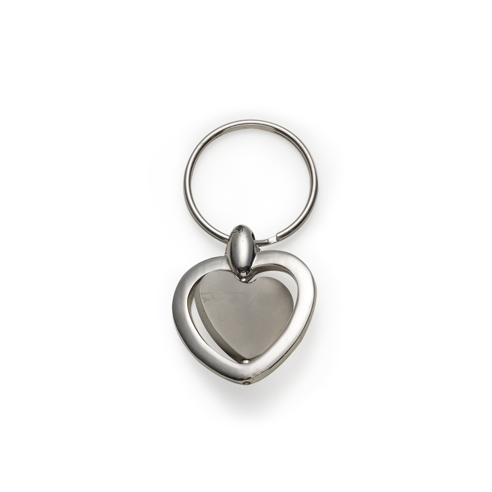 Chaveiro Metal Coração Giratório Personalizado — foto 2