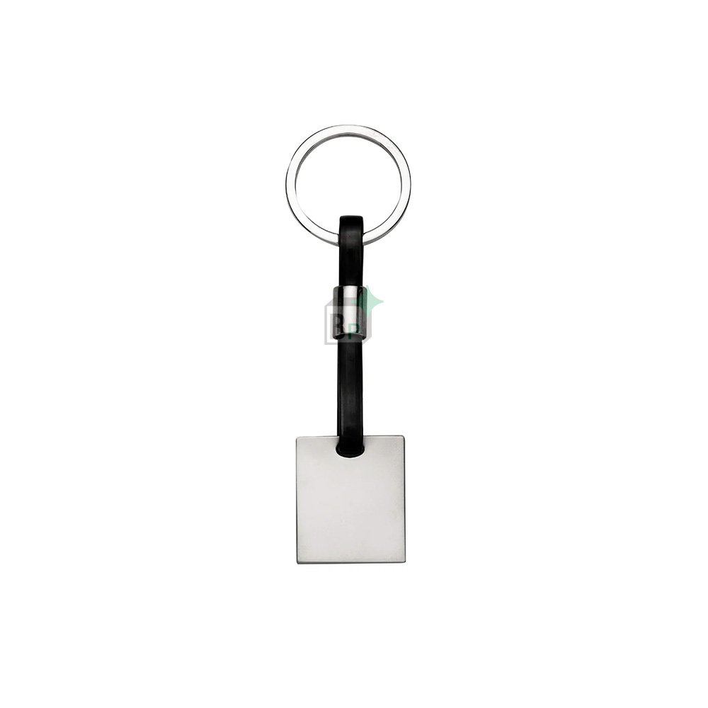 Chaveiro Metal Quadrado com Cordão Personalizado