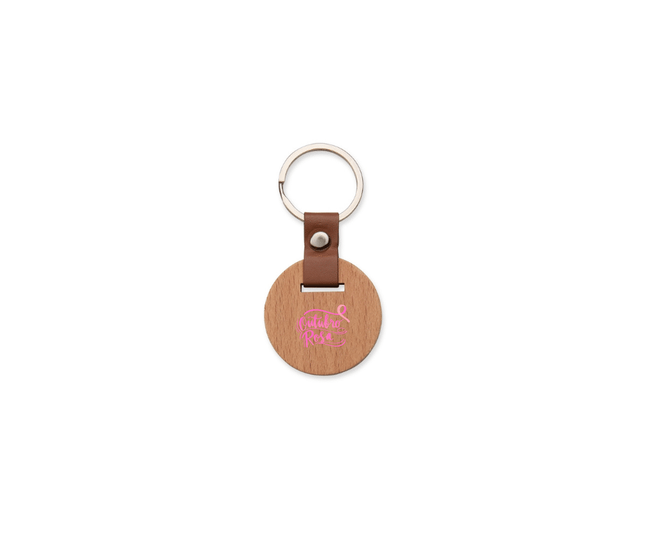 Chaveiro Outubro Rosa - Madeira - Personalizado