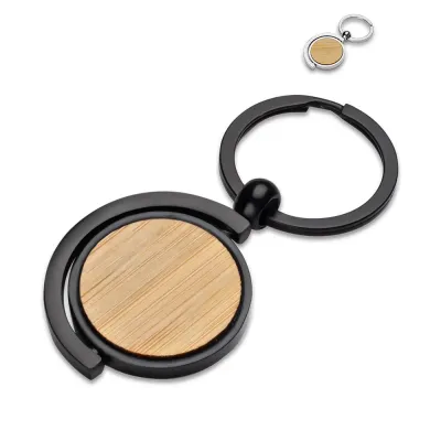 Chaveiro Personalizado em Metal Com Bambu e Estojo