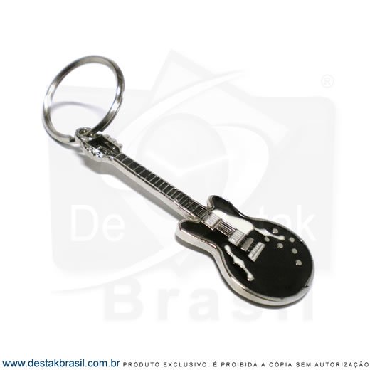 Chaveiro Personalizado - Guitarra Blues Black