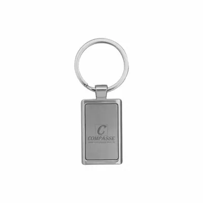 Chaveiro Retangular de Metal Com Gravacao