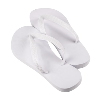 Chinelo Para Sublimação Branco Com Tecido Poliéster