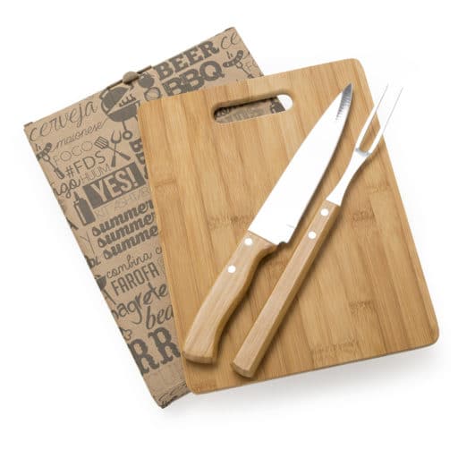 CHU 0165 - Kit Churrasco 3 peças madeira personalizada