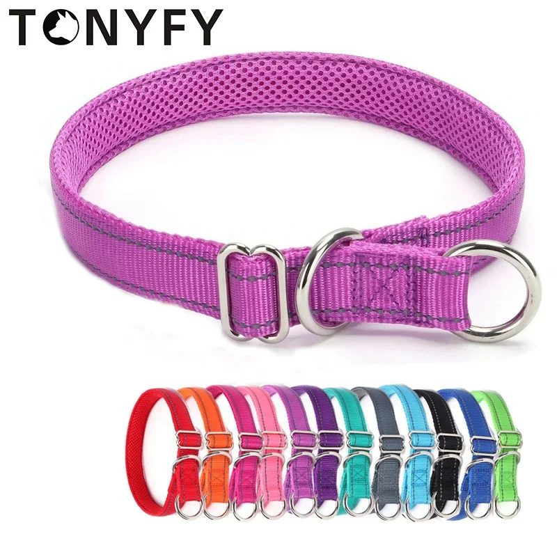 Coleira Refletiva Ajustável em Neoprene Acolchoado para Cachorros Médios e Grandes com Conforto e Respiração Durante Passeios