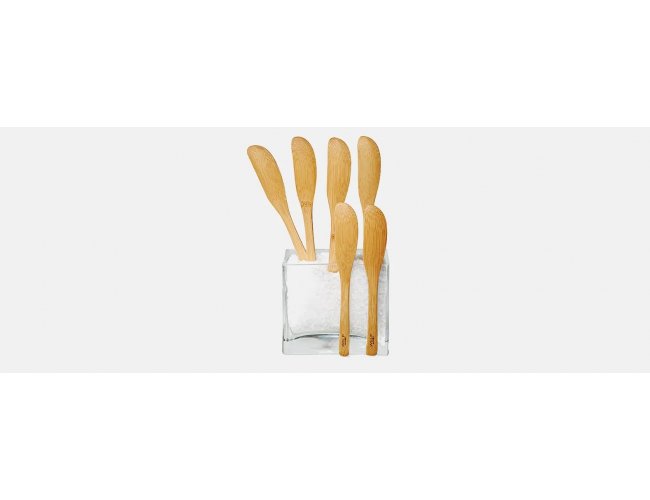 Conj. Espatulas Em Bambu Utility - 14 Cm 6 Pçs