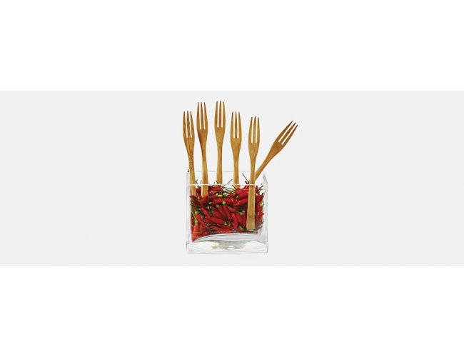 Conj. Garfinhos Em Bambu Utility - 14 Cm 6 Pçs