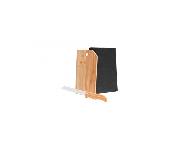 Conj. Para Cozinha Em Bambu / Inox - 2 Pçs