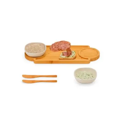 Conj Para Petiscos em Bambu Fibra de Bambu 5 Pcs