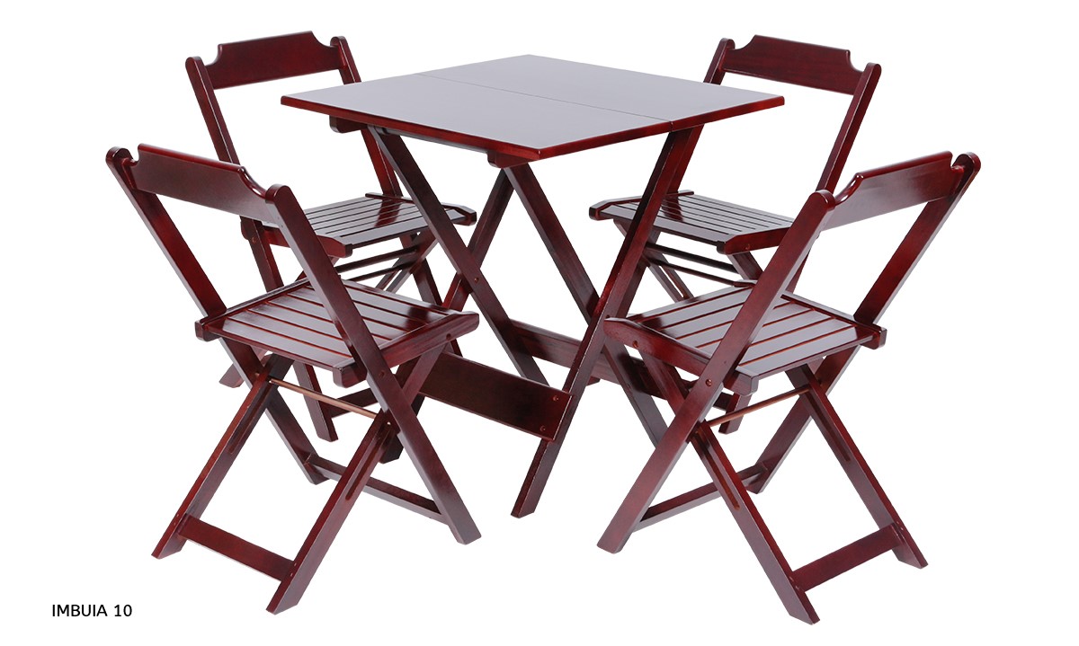 Conjunto Dobrável madeira 70 x 70cm Personalizado — foto 3