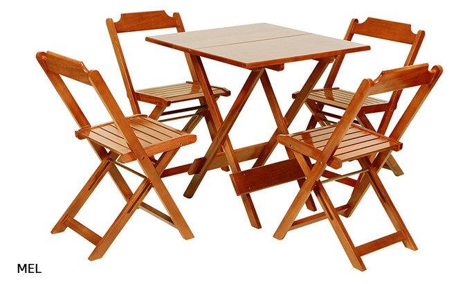 Conjunto Dobrável madeira 70 x 70cm Personalizado — foto 4