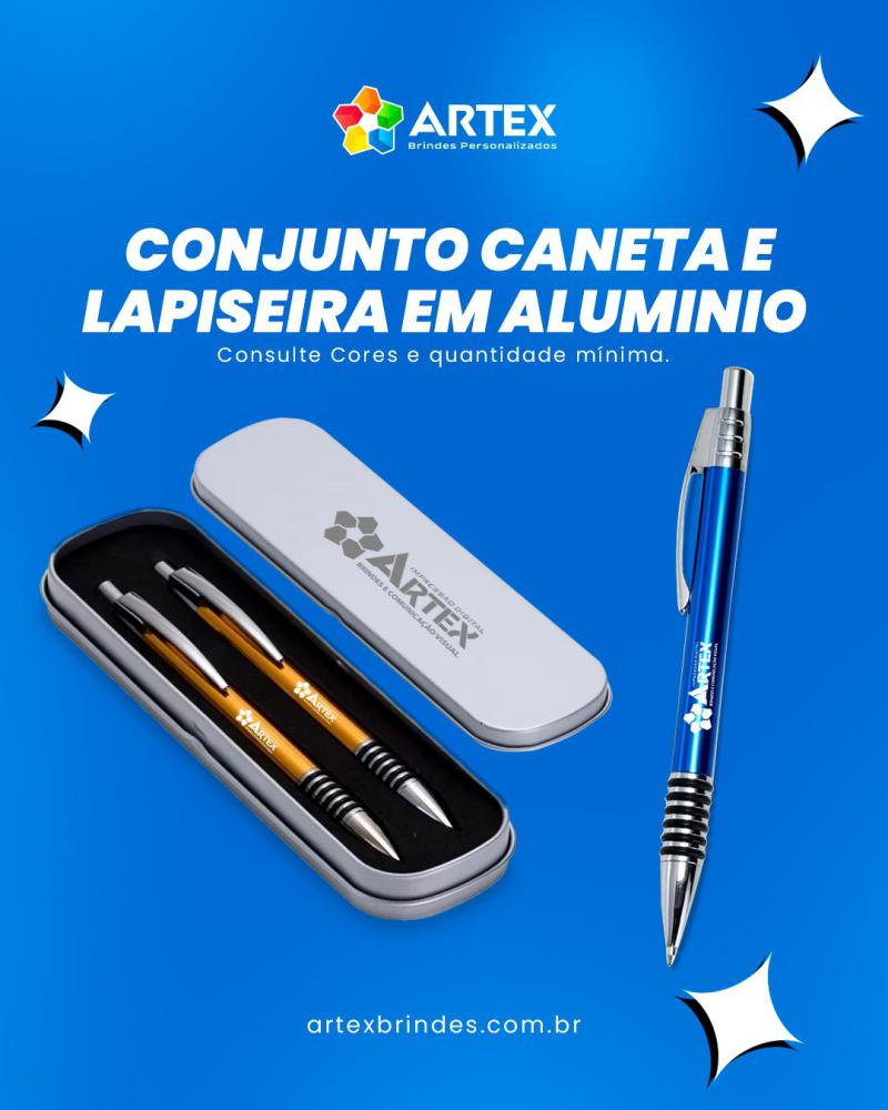 Conjunto Caneta e Lapiseira em Alumínio