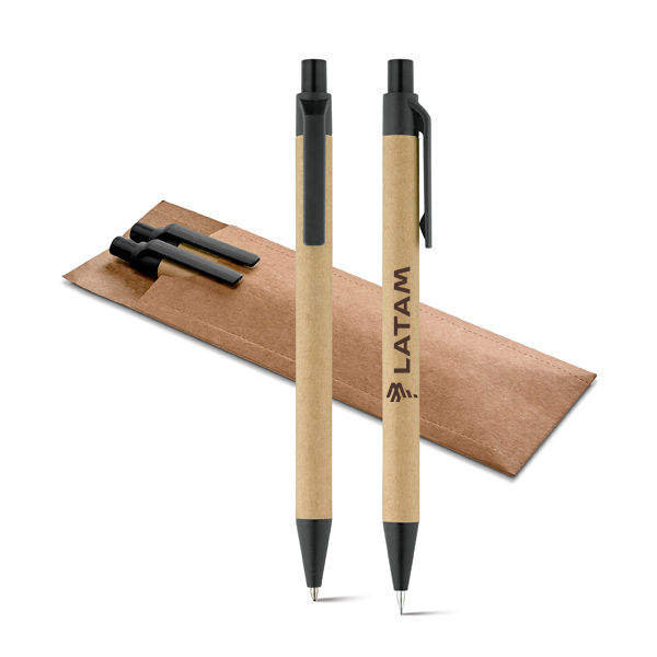 Conjunto de esferográfica e lapiseira Papel kraft