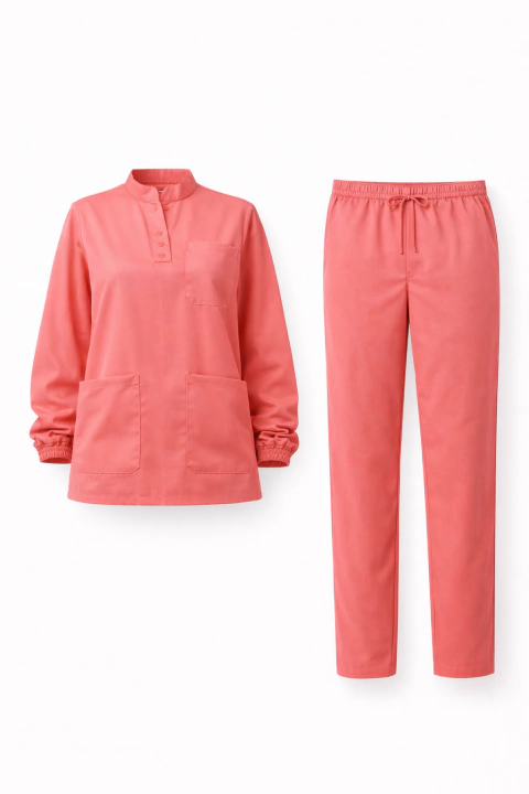 Conjunto Hospitalar Scrub/Pijama Gola Padre com Manga Longa - Uniformes Personalizados
