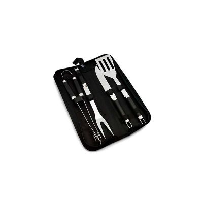 Conjunto Para Churrasco Personalizado Composto de 4 Pecas 01 Faca 01 Garfo 01 Pegador e 01 Espat