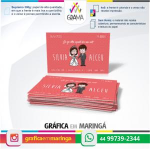 Convite 8,8x15,06cm PAPEL SUPREMO 300g SEM VERNIZ 8,8 x 15,06cm Papel Supremo 300g 4x0 Sem revestimento Refile