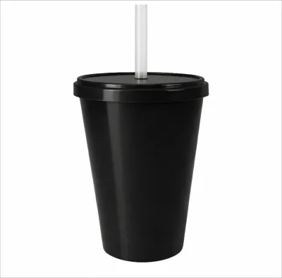 COPO 350 ML COM TAMPA E CANUDO 1
