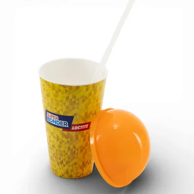 Copo 450 ml Com Tampa Bola e Canudo in Mold Label