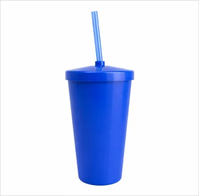 COPO 450 ML COM TAMPA E CANUDO 1