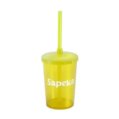Copo Com Tampa e Canudo Personalizado 350ml