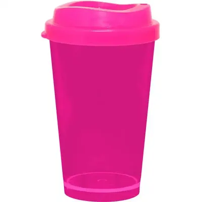 Copo Cristal Mug Rosa Neon 320ml Plastico