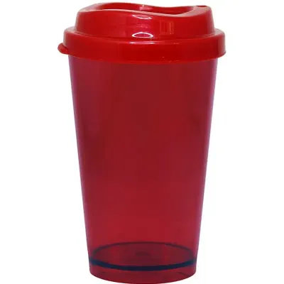 Copo Cristal Mug Vermelho 320ml Plastico