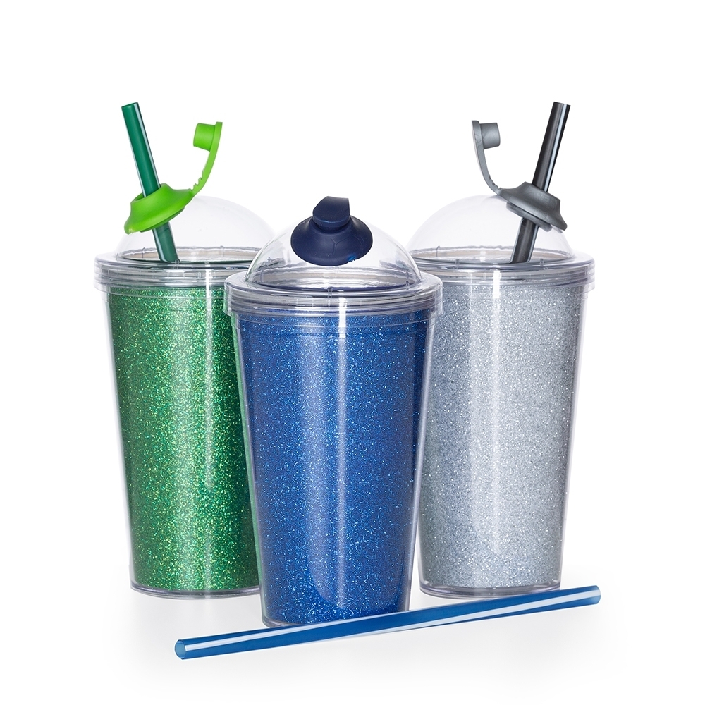 Copo de Acrílico 550ml com Suporte Canudo Personalizado — foto 2