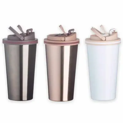 Copo de Metal 450ml Com Tampa
