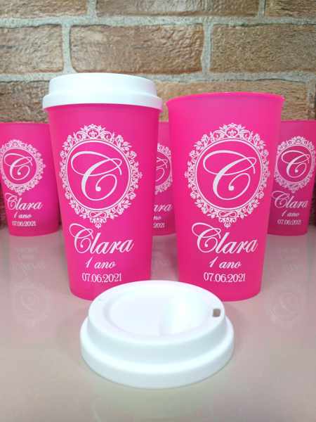 Copo Eco Ecológico Copo Personalizado com tampa 50un R$5,99un