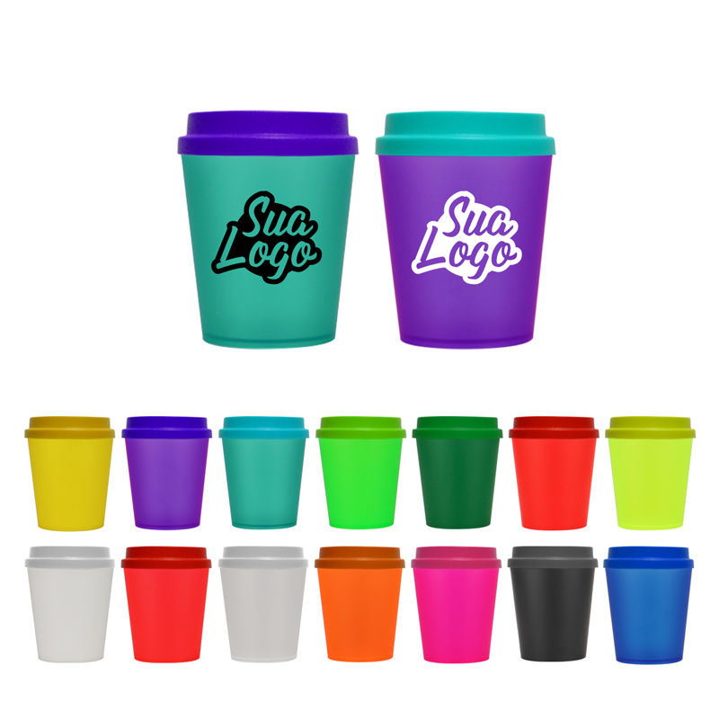 Copo ECO plástico com tampa bucks 250 ml