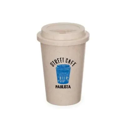 Copo em Fibra de Bambu Com Tampa 450ml