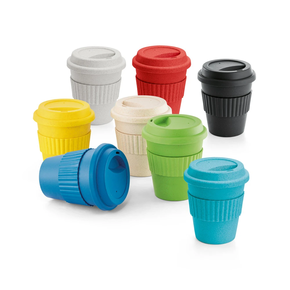 Copo em Fibra de Bambu e PP com Tampa 380ml
