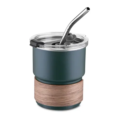 Copo em Inox Com Canudo