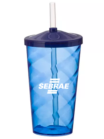 Copo espiral com tampa e canudo (600 ml)