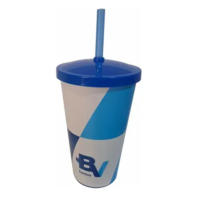 Copo in Mold 550 ml Com Tampa e Canudo