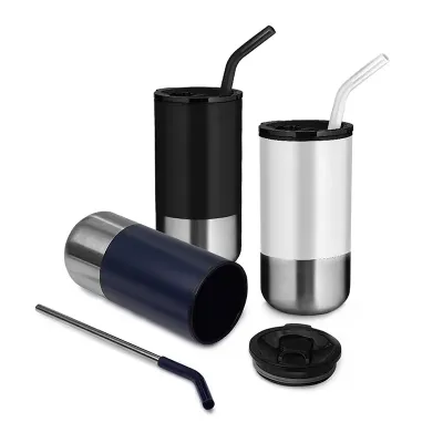 Copo Inox 550ml Com Canudo Removivel