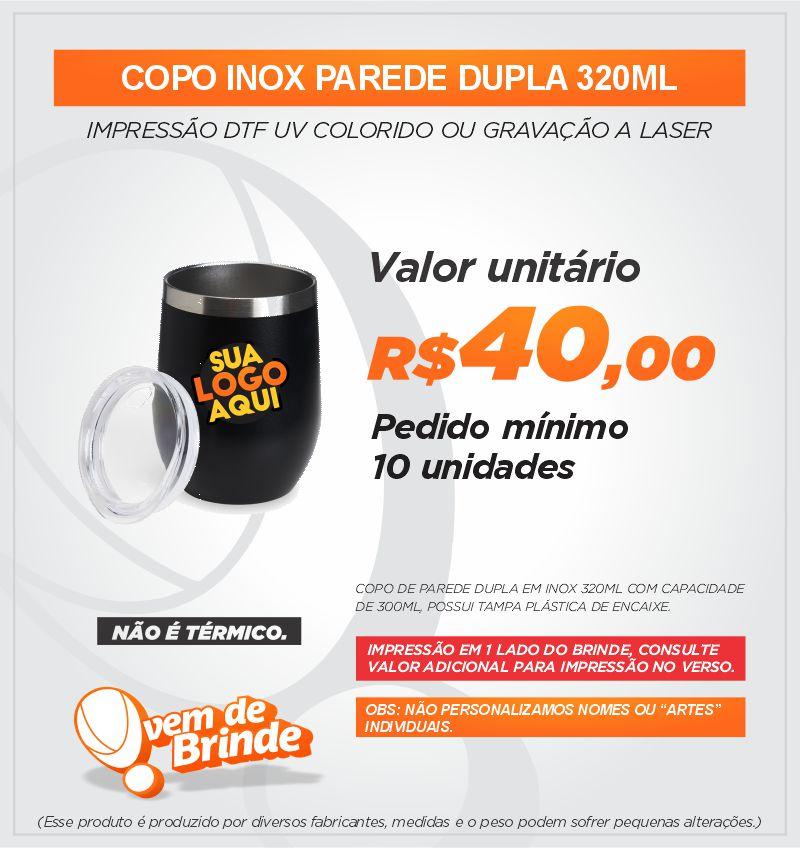 Copo Inox Parede Dupla 320ML