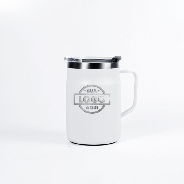 Copo Isotérmica Com Tampa E Alça 473ml