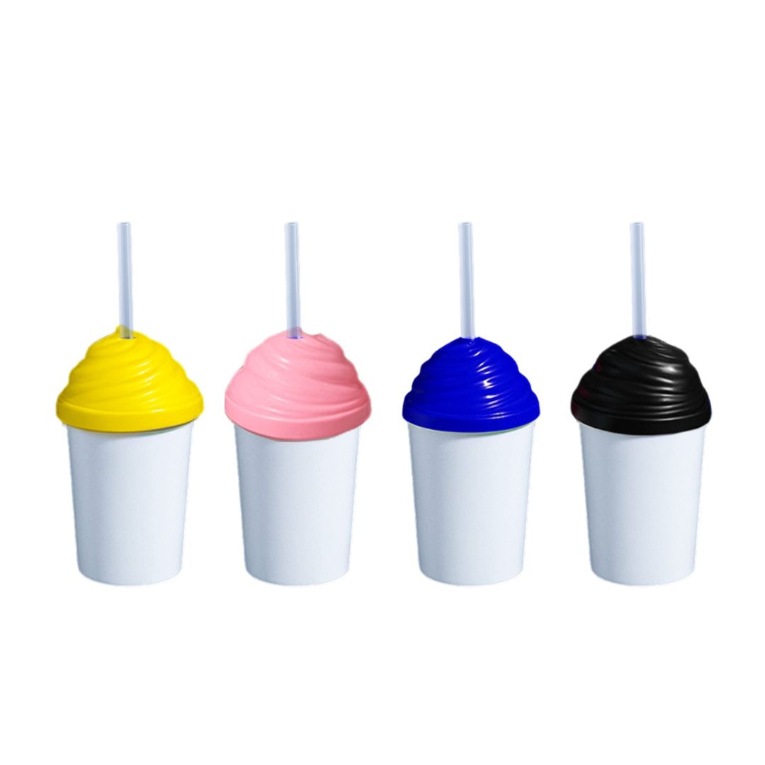 Copo Mini Baby Com Tampa Chantily e Canudo 220ml