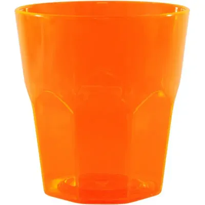 Copo Mini Roma Cristal Laranja Neon 300ml Plastico