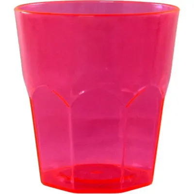 Copo Mini Roma Cristal Rosa Neon 300ml Plastico
