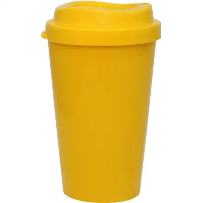 Copo Mug Amarelo 320ml Plastico Premium