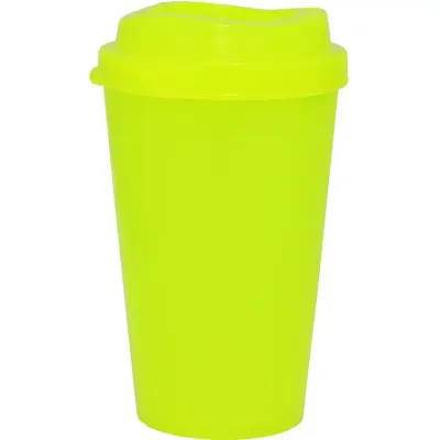 Copo Mug Amarelo Neon 320ml Plastico Premium