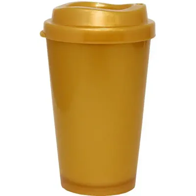 Copo Mug Dourado 320ml Plastico Premium