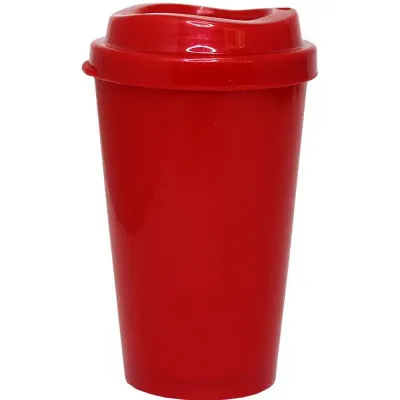 Copo Mug Vermelho 320ml Plastico Premium
