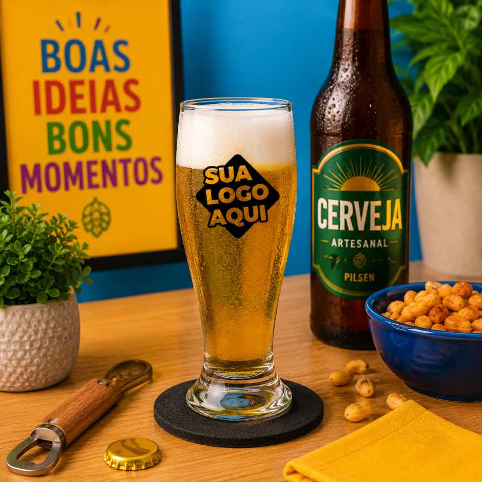 Copo Munich 200ml de Vidro  Personalizados -Copos de Cerveja