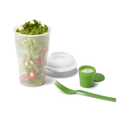 Copo Para Salada em Polipropileno Com Garfo e Molheira Capacidade 800 ml