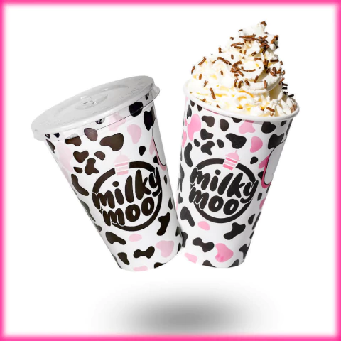 Copo Personalizado com Tampa para Milk Shake 300ml - 500 unidades