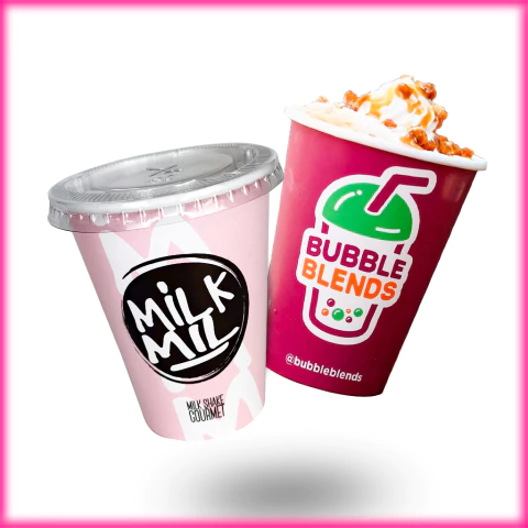 Copo Personalizado com Tampa para Milk Shake 400ml - 500 unidades